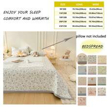 1 Peça Edredom Acolchoado de Estilo Country em Floral Miúdo Branco, Edredom de Algodão Acolchoado para Uso Multiuso, Adequado para Uso Doméstico em Todas as Estações (1 Peça de Edredom Apenas, Fronha Não Incluída)