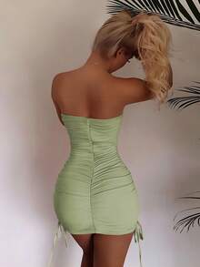 1 pieza Nuevo vestido ajustado plisado sexy de estilo europeo y americano, vestido mini de verano, vestido sexy de una sola pieza a la moda