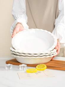 1 Peça Prato Cerâmico Minimalista, Design de Borda Em Relevo, Opções de Prato Redondo/Prato Bottom com Borda, Adequado para Casa/Restaurante, Prato de Jantar, Prato de Sopa, Prato de Salada