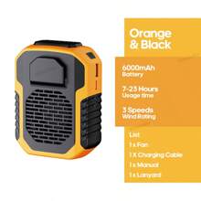 kinscoter 1 pezzo Accessorio da viaggio ricaricabile da 6000 mAh per vita, vita da campeggio, boccetta 'aria condizionata, power bank, neck life personale, ventilad Re Mini fan ricaricabile