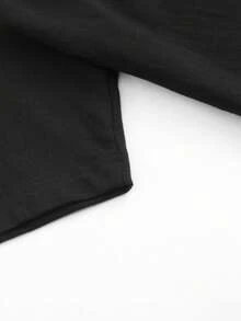 Fashion Printed Men's T-Shirt, Simple Cut Highlights Masculinity, Made Of Pure Cotton, Combining Calm Solid Color With Vibrant Prints, Comfortable And Breathable, A Classic Summer Essential. - 黑色 - 查看 3