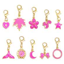 10Pcs Cute Enamel Charms Set - Multicolor Pendants With Lobster Clasp,Bag & Shoe Charm,Jewelry Supplies For DIY Bracelet Keychain