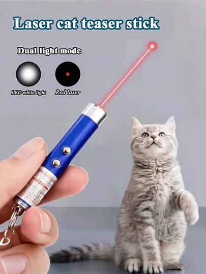 1pc/2pcs/5pcs Random Mini Portable Laser Pointer Cat Toy, Pet Training Interactive Toy, Aluminum Alloy Laser Pointer Wand With White LED + Infrared, Pet Cat Teaser Laser Pen