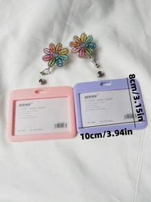 1 قطعة (بطاقة بنفسجية وزهرية وصفراء + مشبك قابل للسحب متعدد الألوان، مشبك عباد الشمس قابل للسحب بسهولة)، بطاقة بنفسجية وزهرية وصفراء مع مشبك قابل للسحب، مناسبة لبطاقة الهوية وبطاقة الموظف وبطاقة المفتاح وبطاقة رخصة القيادة وشارة الممرضة/الطبيب وبطاقة الاسم، بسيطة وسهلة الارتداء