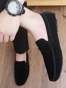 [金属莫卡辛乐福鞋] 男士金属装饰莫卡辛乐福鞋，舒适防滑一脚蹬鞋，男鞋，春夏季