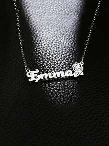 1pc Customized Necklace With Pendant, Stainless Steel Personalized Jewelry Pendant Necklace, Suitable For Teenagers, Children, Friends, Couples, Great For Anniversary, Mother's Day, Birthday, Graduation, Daily Wear, Wedding, Party, Gathering
