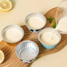 Mini Baking Tray With Lid - Disposable Aluminum Foil Square Cup, Suitable For Cupcakes, Brownies, Muffins And Desserts - Perfect For Weddings, Parties And Kitchens, Essential For Kitchen Baking | Modern Kitchenware | Ribbed Texture Cup