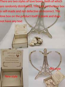 1set Wedding Guestbook Wooden Heart-Shaped Wooden Blessings Decoration Message Board DIY Creative Guest Check-In Book Suitable For Weddings Home Decor Birthdays Bachelor Parties And Graduation Parties