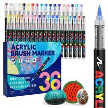 24/36/48/60/72 Farben Gerade Flüssig Soft-Spitze Acryl-Marker Set Schüler Nicht-durchlässig Stapelbar Kunst Pinsel Interessenklasse Malerei Aquarellstift Graffiti Farbe Soft Stift Schulanfang