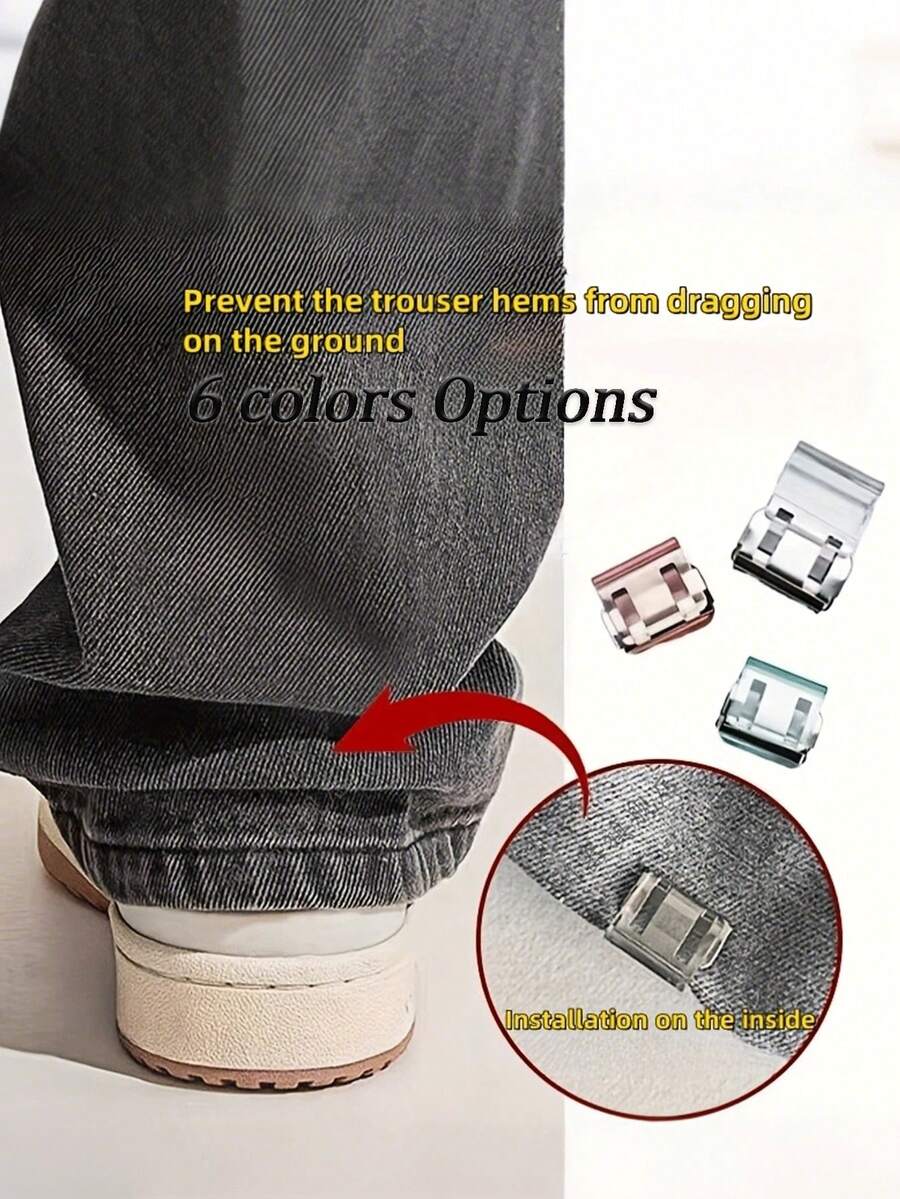 10 pezzi di fermagli invisibili per orlo dei pantaloni - fermagli per fissare l'orlo dei pantaloni senza dover cucire, adatti anche per cordini di cappelli da sole o da pescatore. molletta per accorciare l'orlo dei pantaloni in modo invisibile, dispositivo di chiusura per gambe dei pantaloni anti-trascinamento, colore casuale