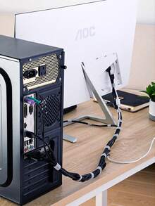 1 pieza Organizador portátil de cables, Amarre de cables, Correa de fijación de plantas, Correa enrollable de doble cara, Adecuado para almacenamiento de cables de datos, almacenamiento de cables, fijación de plantas y almacenamiento de artículos - Multicolor - Ver 4