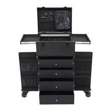 SanBouSi Makeup Organizer Travel Case, Professional Makeup Case Rolling Makeup Case, - Black - View 10