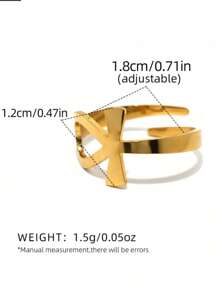 1PC Ankh Egyptian Key Of Life Health Power Cross 18k Gold Plated Stainless Steel Ring Bracelet Women Fashion Waterproof Unique Daily Wear Jewelry