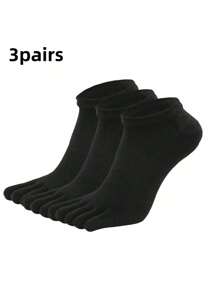 3pairs Men's Short Toe Socks For Athletic Activities