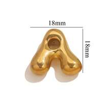 1pc Casual 304 Stainless Steel 18k Gold-Plated A-Z 26 Perforated Bubble Letter Pendant DIY Jewelry Pendant Accessories Suitable For Women's Daily Life Wear - Pendant - View 50