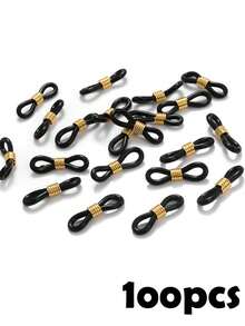 100pcs/Pack Silicone Candy Color Eyewear Strap, Glasses String, DIY Eyeglasses Accessory, Beaded Lanyard