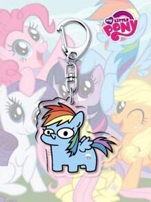 MY LITTLE PONY 1 pièce Porte-clés pendentif avec personnages mignons de la série de dessins animés My Little Pony (Twilight Sparkle, arc-en-ciel Dash, Pinkie Pie, Fluttershy). Convient pour les sacs à dos, les vacances, les faveurs de fête, la décoration de la chambre, la décoration de la maison, la décoration murale, la décoration scolaire, les surprises scolaires, la décoration de dortoir, la rentrée scolaire.