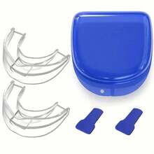 Bandeja dental anti ronquidos, protector bucal de silicona anti ronquidos físicos para el bruxismo para adultos, protector bucal deportivo - Aparatos antirronquidos (juego de tres piezas) - Ver 11