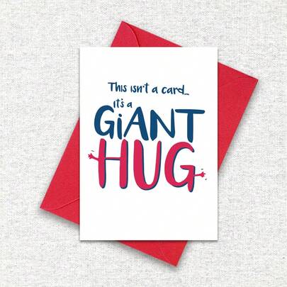 بطاقة تشجيع "عناق ضخم" مع مغلف، لإظهار الامتنان والشوق بطاقة تهنئة، مناسبة لبطاقة تهنئة المسافة الاجتماعية، بطاقة تهنئة تشجيعية، مناسبة لبطاقة تهنئة العائلة والأصدقاء