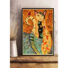 1pc Wall Arts Posters Optional Frame Vintage Van Gogh Monet Waterlily Black Cat Posters Coffee Stickers Kraft Paper Living Community Bar Art Painting Home Room Decoration ,Wall Art With Frame - Multicolor - View 38