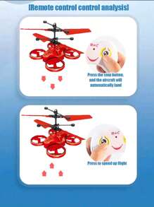 1 pieza Dron volador con sensor de infrarrojos y control remoto, material resistente a los choques, sensor de gestos, luz LED, juguete de avión de control remoto, regalo para niños y niñas (con o sin control remoto, posibles pequeñas variaciones de tamaño debido a la medición manual, accesorios de color aleatorio)