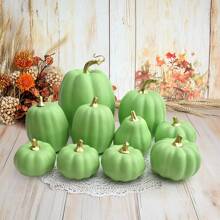 1 Set di 10 Zucche Artificiali per Decorazione da Giardino, Decorazione da Raccolta, Ringraziamento e Ognissanti, Include Zucche Grandi, Medie e Piccole Realistiche per Casa, Cucina e Festività