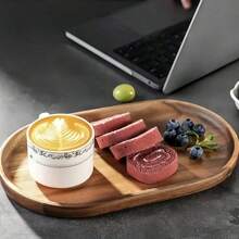 1 pieza Bandeja de madera, plato para comida, bandeja de servicio multiusos, apta para uso en el hogar, restaurante y fiestas, bandeja para desayuno, bandeja para pasteles, bandeja para pan, bandeja de cocina, bandeja para juegos de té, cocina