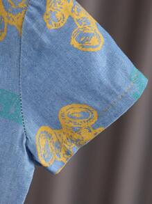 H HIBOBI 2 pièces/Set T-shirt à manches courtes et short pour bébé garçon avec impression d'ours pour l'été