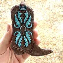 Botas vaqueras con detalles bordados, moldes de silicona colgantes para hacer perlas ambientadoras, ambientadores de coche, jabones, velas, artesanías y decoraciones de arcilla, cemento y yeso - transparente - Ver 3