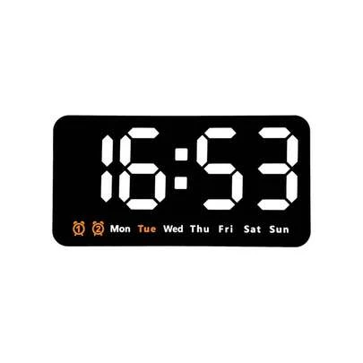 Led Digital Wall Clock, Digital Wecker With 2 Alarm, 3 Adjustable Brightness 12/24h Format Auto-Dimming, Display Alarm Clock Tischuhr, Table Clo-Ck, Snooze Function For Bedroom Living Room Office