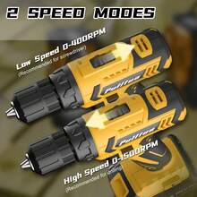 PULITUO 20V Cordless Drill Set With Battery & Charger – 2-Speed Electric Hand Drill Kit, 30N.M Torque, 21+1 Settings, 59PCS Bits & Screws – Ideal For Home Repair, Furniture Assembly & DIY Projects - US A Type Plug(110-127V) - View 6