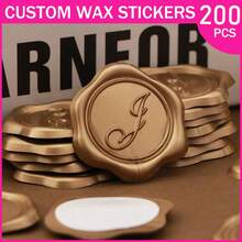 100/200/300 PCS/PACK Custom Wax Sealing Stickers With Self-Adhesive Backing, Your Design Available, Wedding Envelope Wax Seal- Custom Wax Seal,Back To School,School Supplies - one-size - View 5