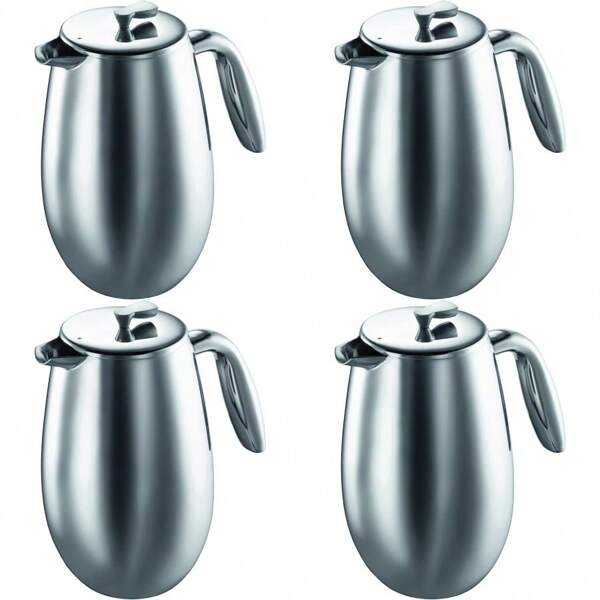 Columbia 8 Cup Double Wall French Pr Coffee Maker Stainl Steel 1.0 L 34 Oz