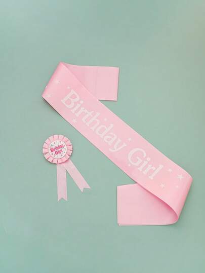 1 Set Birthday Girl/Boy Badge, Brooch Pin, Shoulder Strap, Birthday Party Supplies