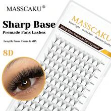 120 pezzi 6D/8D/10D/12D/14D/16D/20D ciglie finte a ventaglio premontate, lunghezze miste da 8-15mm, spessore 0,05mm/0,07mm, curvatura C/D. Estensioni di ciglie a ventaglio premontate, base appuntita, ciglie volumizzanti pre-assemblate, ciuffetti di ciglie, ciglie singole, ciglie finte