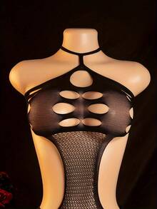 1 Sexy Lingerie Jumpsuit, Women's Hollowed Out Fishing Net Jumpsuit, Stockings Jumpsuit, Jumpsuit For Club, Night Out, Dates, Shows, Wedding Night – Cheeky Stockings & Tights Lingerie