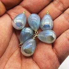 15 pièces Grandes perles acryliques iridescentes en forme de goutte d'eau de 13x18mm pour la confection de bijoux raffinés, boucles d'oreilles DIY, ornements de colliers et projets d'artisanat - couleurs vives, durables et fournitures polyvalentes pour l'artisanat
