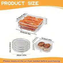 5 peças/Conjunto Acessórios para Fritadeira a Ar em Aço Inoxidável - Encaixáveis, Inclui 2 Luvas Resistentes ao Calor, Adequado para Forno e Fritadeira, à Prova de Lava-Louças, Escolha Perfeita para Cozimento Saudável em Feriados