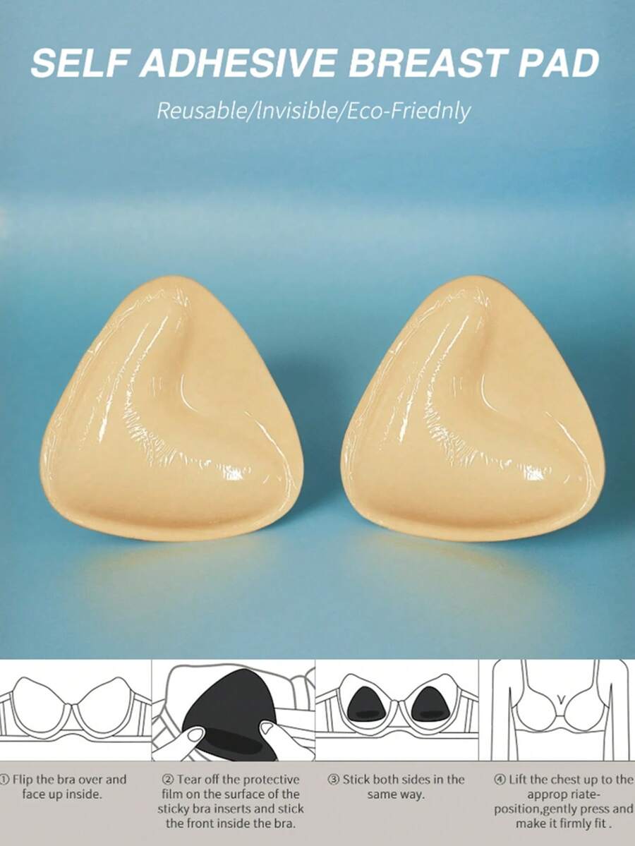 2/1 Pair Of Bra PadsDouble Sided Adhesive Bra PadsSports BraSwimsuitBikiniAdhesive Bra PadsValentine's DayWomen's Best SellersBra Accessories - View 1