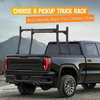 Truck Ladder Racks,Extendable Steel Pick-Up Truck Bed Ladder Racks 800 Lbs Capacity,Universal Adjustable Heavy-Duty Ladder Racks 46-71 Inch,Non-Drilling J-Bolt Clamps  Extendable Steel Truck Ladder Racks - Adjustable Heavy-Duty Truck Rack, Non-Drilling For Trucks,Kayak, Surfboard, Lumber, Ladder,800 Lbs Capacity, 46-71 Inch