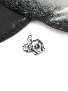1 Stück einfacher einzigartiger 925 Sterling Silber Elefanten Charm DIY Anhänger Damen Feinschmuck Geschenk