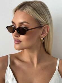 1 Stück klassische Vintage Hot Girl Stil populäres Design elegante ovale Plastik Kleine Rahmen Modebrille, für Frauen - tropischer Strandurlaub, Straßenfotografie, Musikfestival Dekoration geeignet für alle Gesichtsformen, Sommer Accessoires Preppy Stil für den Schulanfang