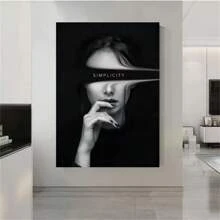 1pc Frameless Abstract Fashion Women's Art Surreal Portrait Posters Vintage Painting Printing Wall Arts Modern Living Room Bedroom Office Bar Club Wall Decoration Home Decoration ,Wall Art With Frame