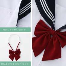 Sailor Uniform, Authentic Uniform, Cosplay, JK, High School Girl, Cosplay, Uniform, White, Two Types: Long Sleeve And Short Sleeve, Sailor Uniform, Skirt, Bow Tie, 3-Piece Set, JK Cosplay, Skirt, School Skirt, Pleated Skirt, JK, Bow Tie, Class Clothes, Kansai Collar, School Style, British Style, Junior High School Student, Cute, School Festival, Cultural Festival, Costume