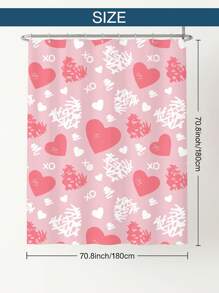 1/4pcs Luxurious Love-Themed Bathroom Set - Slip-Resistant Shower Curtain With A Football Pattern And U-Shaped Seat Cushion, Plus A Pair Of Slip-Resistant Foot Mats That Can Be Given As Gifts (Machine Washable) Room Decor Bathroom Accessories Back To School