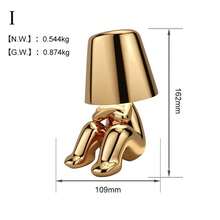 1 pièce Lampe de bureau rechargeable USB, lampe figurine de penseur créatif, lampe de décoration de Noël, lampe de bureau LED minimaliste industrielle, 3 températures de couleur, interrupteur tactile, rechargeable, gradable