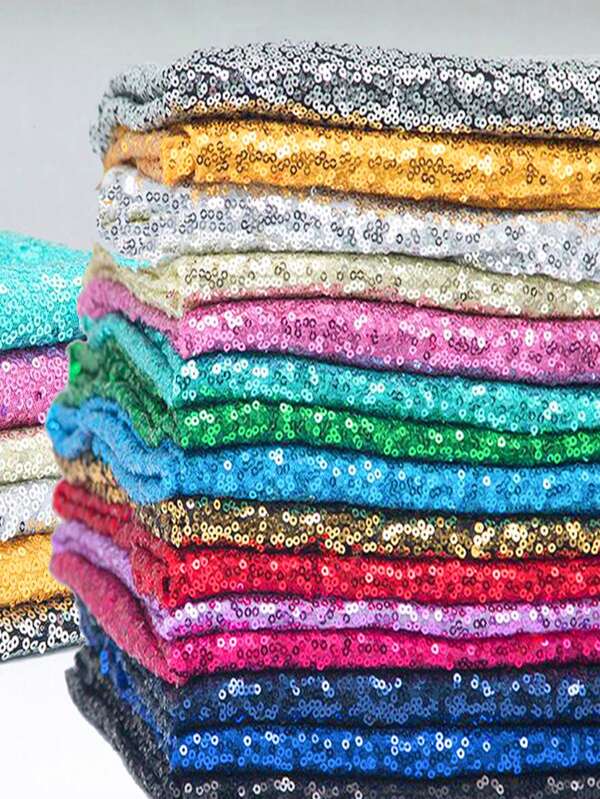 1pc Starry Sky Sequins Embroidered Shiny Fabric, Suitable For Wedding Party Decoration, Ceremony Carpet, Wedding Dress, Costumes DIY