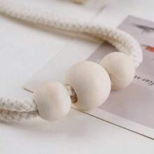 1pc/2pcs Bohemian Style Magnetic Curtain Tie Backs, Creative Curtain Accessories, Window Decoration Ropes - Beige - View 5