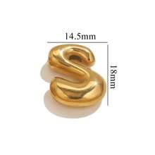 1pc Casual 304 Stainless Steel 18k Gold-Plated A-Z 26 Perforated Bubble Letter Pendant DIY Jewelry Pendant Accessories Suitable For Women's Daily Life Wear - Pendant - View 18