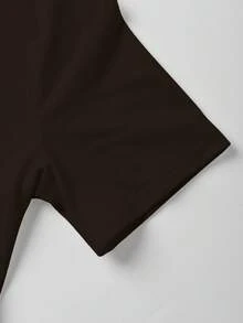 Maternity Jumpsuit Romper T-Shirt, Solid Color Round Neck, Minimalist, Versatile, Slimming